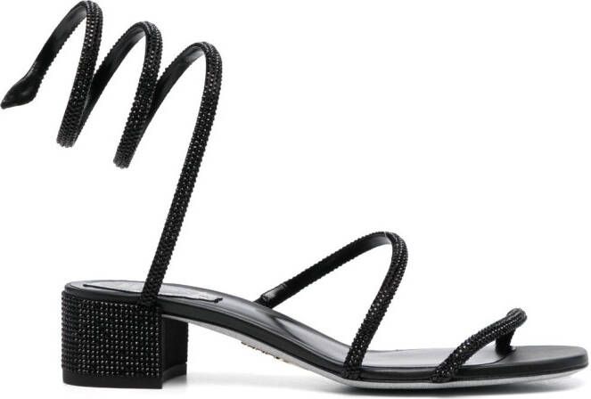 René Caovilla Cleo Crystal 35mm sandals Black