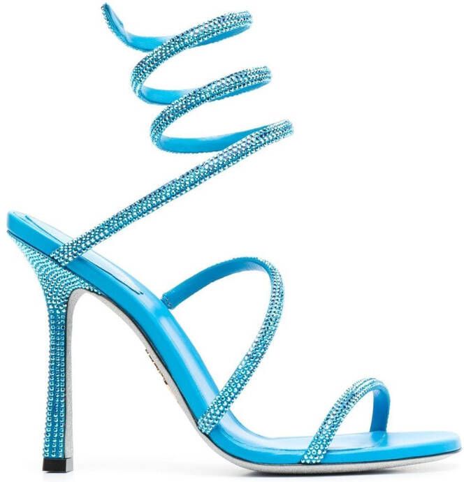 René Caovilla Cleo crystal-embellished sandals Blue