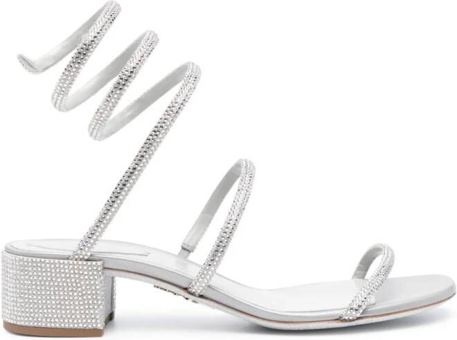 René Caovilla Cleo crystal-embellished sandals Grey