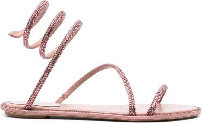 René Caovilla Cleo crystal-embellished sandals Pink