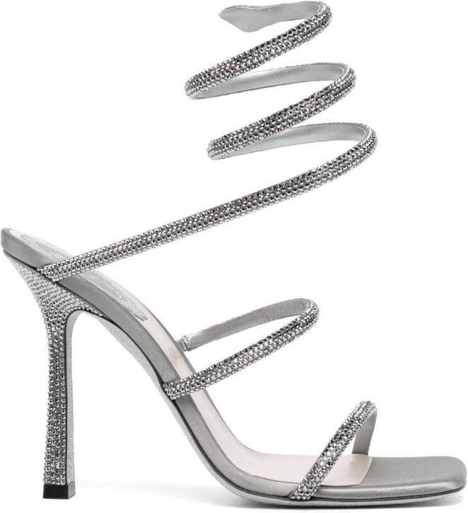 René Caovilla Cleo crystal-embellished sandals Silver