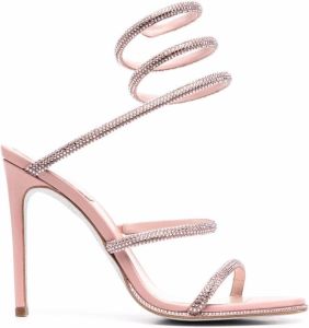 René Caovilla Cleo glittered sandals Pink