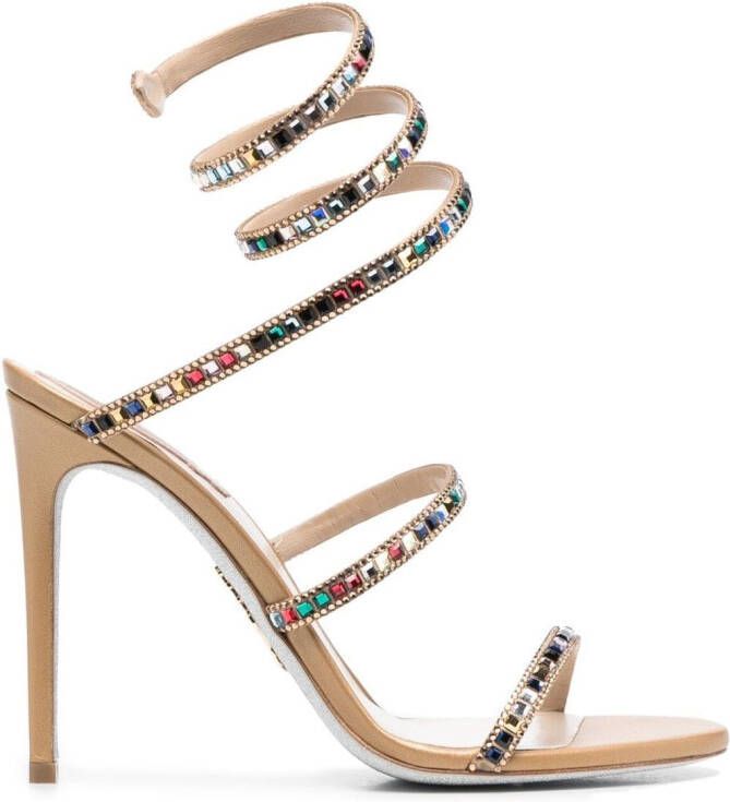 René Caovilla Cleo spiral-strap 125mm sandals Gold