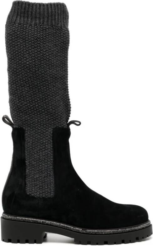 René Caovilla Cortina 50mm suede Chelsea boots Black