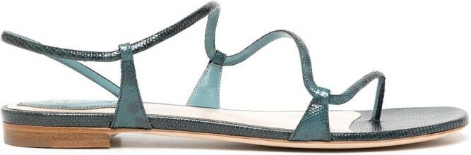 René Caovilla crossover-strap detail sandals Green