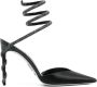 René Caovilla crystal-embellished 113mm satin-finish heels Black - Thumbnail 1