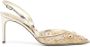 René Caovilla Crystal-embellished 80mm leather pumps Gold - Thumbnail 1