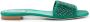 René Caovilla crystal-embellished flat leather sandals Green - Thumbnail 1