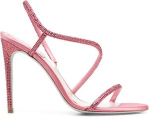 René Caovilla crystal-embellished high-heeled sandals Pink
