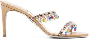 René Caovilla crystal-embellished sandals Brown