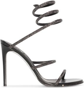 René Caovilla crystal-embellished strap-detail sandals Black