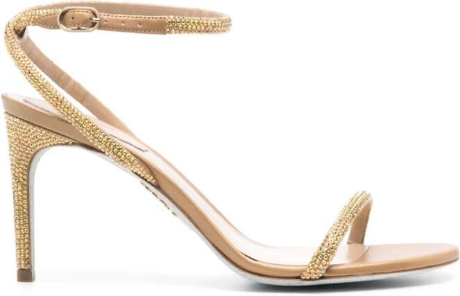 René Caovilla Ellabrita 90mm leather sandals Gold
