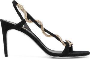 René Caovilla embellished open-toe sandals Black
