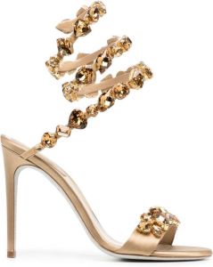 René Caovilla gem-strap wraparound sandals Gold