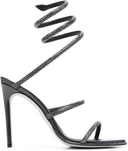 René Caovilla Hemati crystal-embellished wrap sandals Black