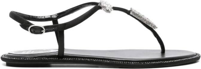 René Caovilla Katy crystal-embellished sandals Black
