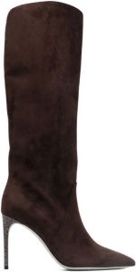 René Caovilla knee-length pointed-toe 100mm boots Brown