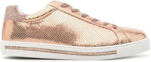 René Caovilla lizard-skin effect low top sneakers Pink