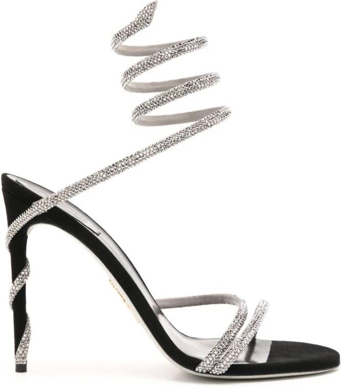 René Caovilla Margot 105mm crystal-embellished sandals Black
