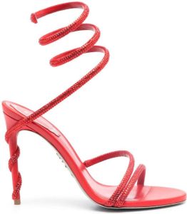 René Caovilla Margot 105mm crystal-embellished sandals Red