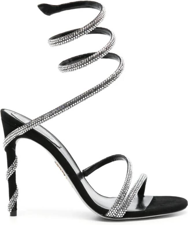 René Caovilla Margot 105mm rhinestone-embellished sandals Black
