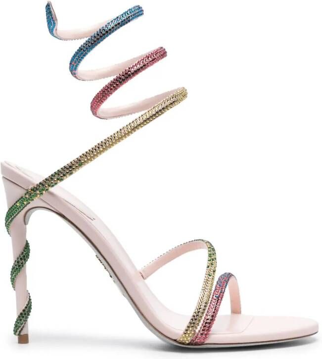 René Caovilla Margot 120mm crystal-embelished sandals Pink
