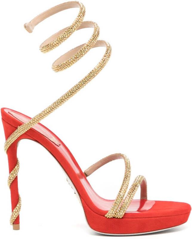 René Caovilla Margot 120mm open-toe sandals Red