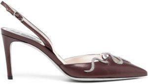 René Caovilla Mogano 90mm slingback pumps Brown