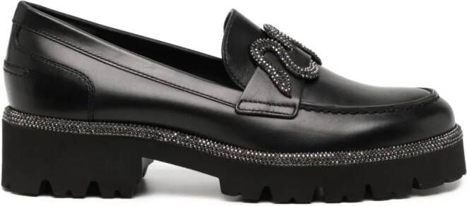 René Caovilla Morgana 40mm leather loafers Black