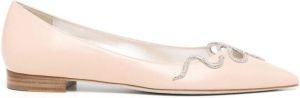 René Caovilla Morgana embellished ballerina shoes Pink