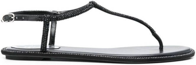 René Caovilla open-toe 13mm leather sandals Black