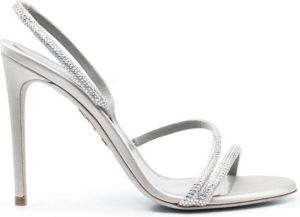 Rene Caovilla crystal-embellished slingback 110mm sandals Grey