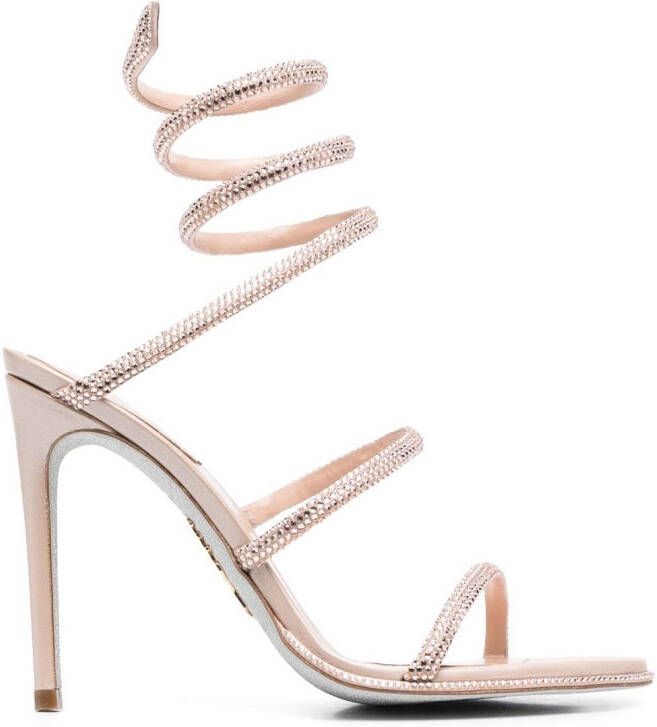 René Caovilla rhinestone- embellished 110mm stiletto sandals Pink