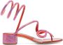 René Caovilla rhinestone-embellished mid-heel sandals Red - Thumbnail 1