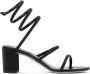 René Caovilla rhinestone-embellished satin sandals Black - Thumbnail 1
