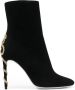 René Caovilla snake-embellished stiletto boots Black - Thumbnail 1