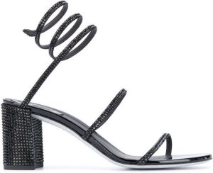 René Caovilla spiked spiral-ankle sandals Black