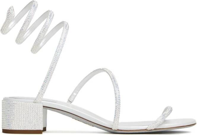 René Caovilla spiral-design 35mm sandals White