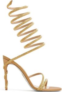 René Caovilla spiral-design heeled sandals Gold