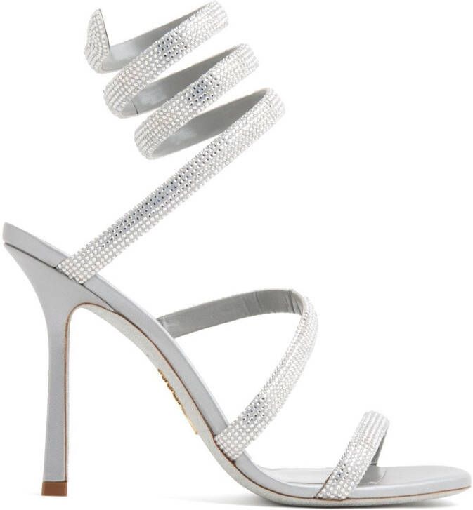 René Caovilla spiral-design heeled sandals Silver