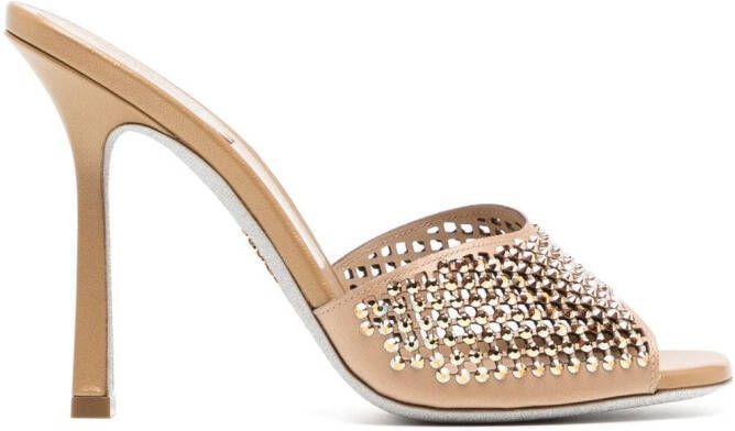 René Caovilla studded open-toe sandals Gold