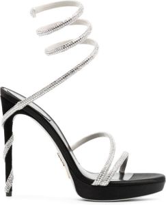 René Caovilla wraparound crystal-embellished sandals Silver