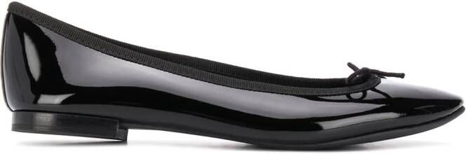 Repetto bow detail patent ballerina shoes Black