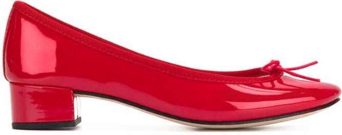 Repetto bow front low heel pumps Red