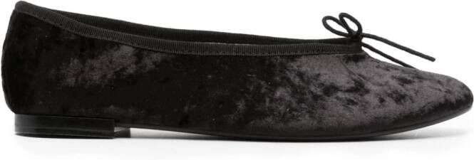 Repetto crushed velvet ballerina shoes Black
