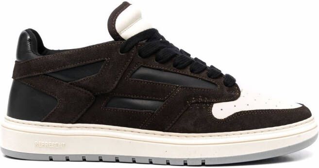 Represent panelled lace-up sneakers Brown