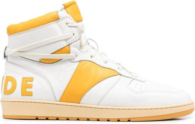 Rhude logo patch high-top sneakers Yellow