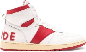 Rhude Rhecess high-top leather sneakers Red