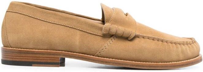 RHUDE strap-detail suede loafers Neutrals