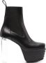 Rick Owens 160mm open-toe leather heeled boot Black - Thumbnail 1